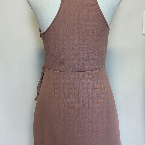 Mossimo Pink Faux Wrap Ruffled Vneck Dress - Size Small - Picture 4 of 12